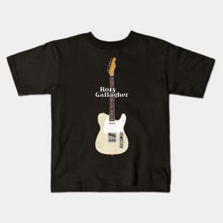 Rory Gallagher White 1966 Electric Guitar Kids T-Shirt